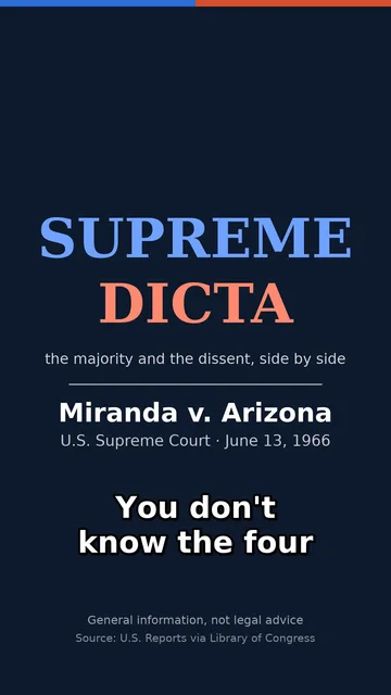 Title card for the Miranda v. Arizona Short